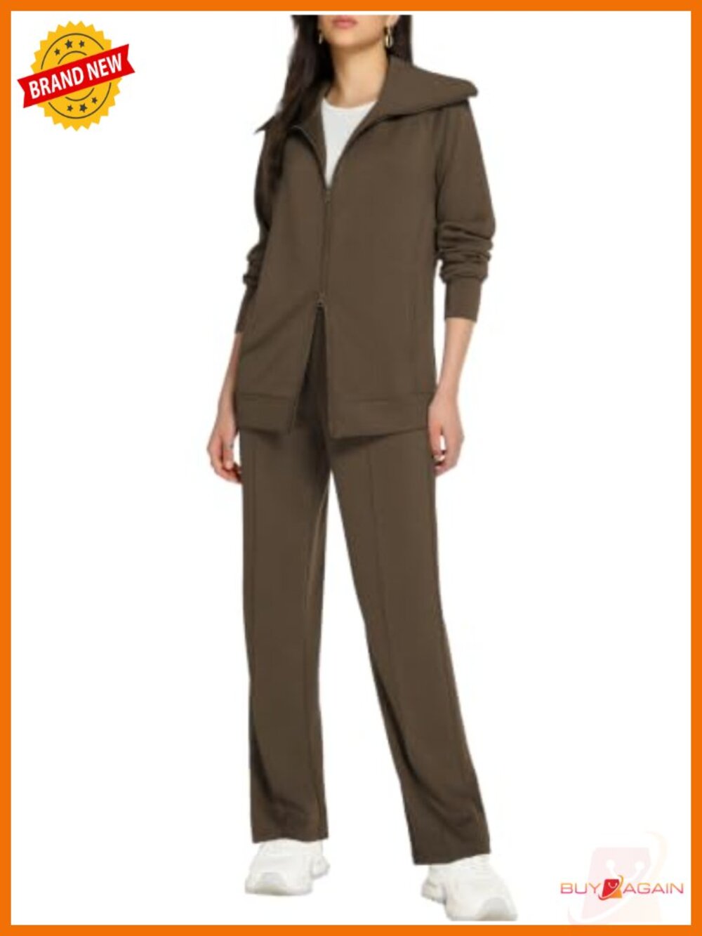 Women's Zip Up Tracksuit Lounge Set Polyester Rayon Spandex 2 Piece